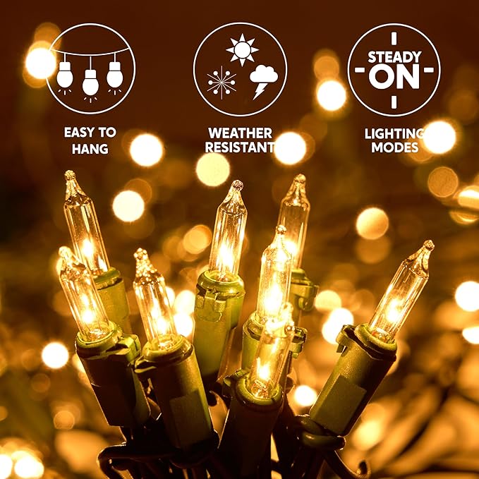 Joiedomi 100 Warm White Christmas Net Lights for Indoor & Outdoor Decorations, Christmas Eve Night Decor, Christmas Tree, Bushes