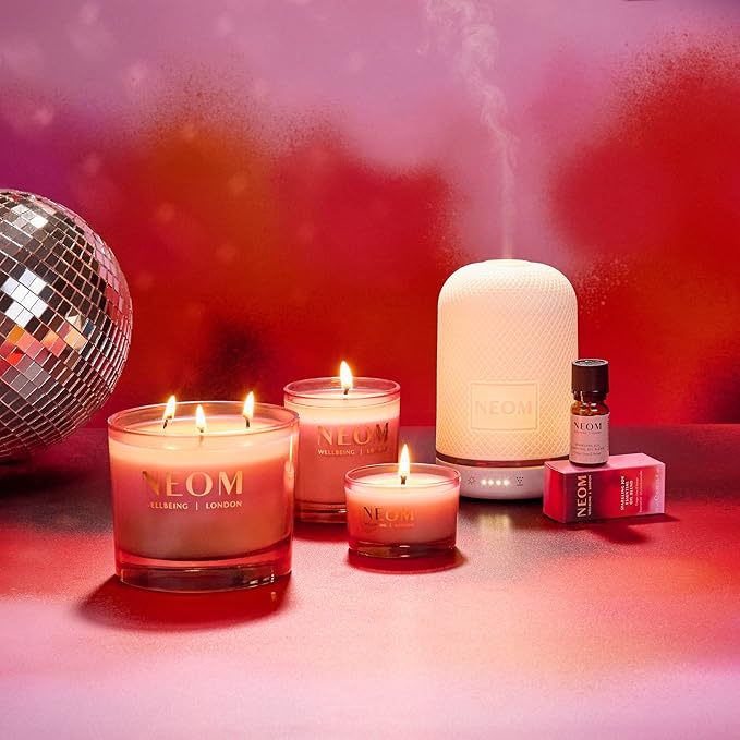 NEOM Sparkling Joy Scented Candle, 3 Wick, 185g I Ginger, Lime and Vetiver I 100% Naturally Derived Wax I 100% Natural Fragrances I Invigorating
