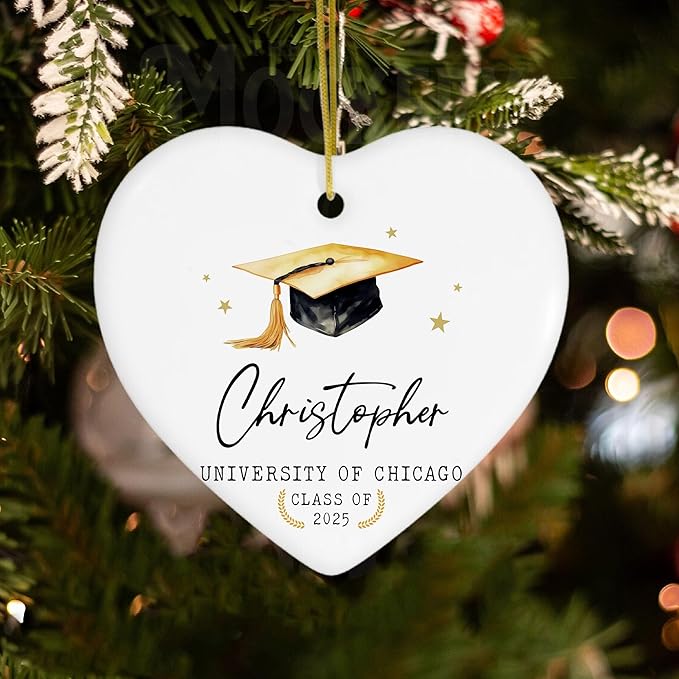 Personalized Graduation Christmas Ornaments 2025, Class of 2025 Gifts for Senior Students, College, University, Graduation Ornament Gift, Grad Keepsake, Masters Degree, Gifts for Women Men