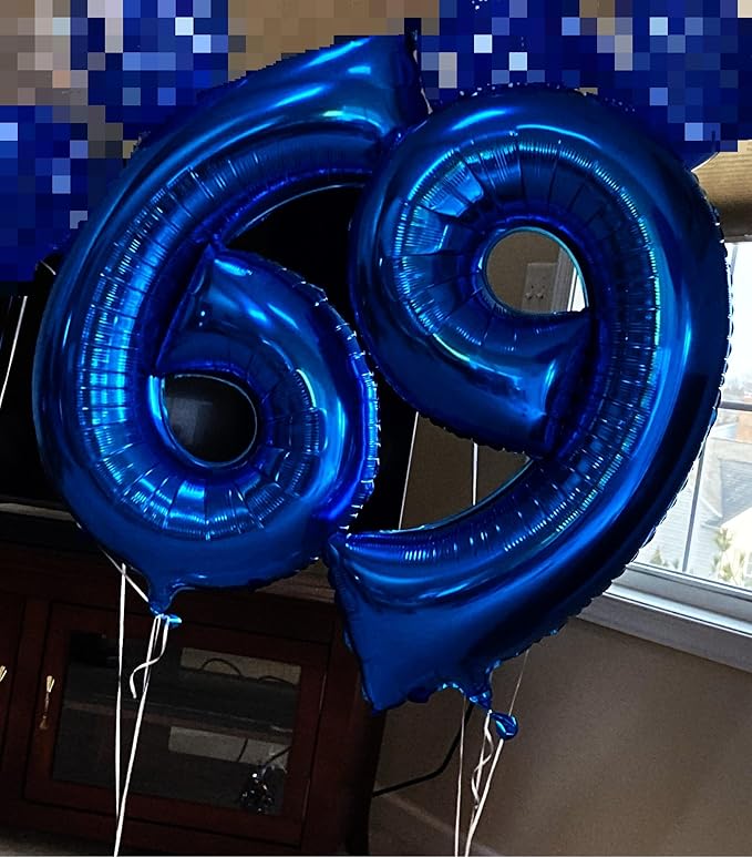 Big Night Blue 40 Inch 9 Balloon Number, Jumbo Giant 9th 19 29 39 49 99 Birthday Party Decorations, Large Night Blue Foil Balloons Anniversary Birthday Party Engagement Decorations