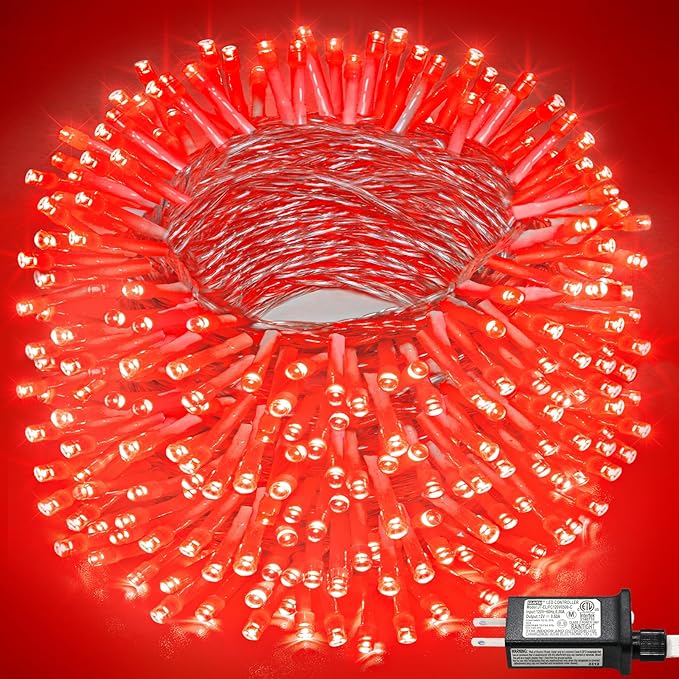 Christmas Lights Indoor, 132FT 400 LED Outdoor String Lights with 8 Modes Waterproof, Plug in Fairy Twinkle Lights Clear Wire for Bedroom Tree House Window Garden Wedding Decorations