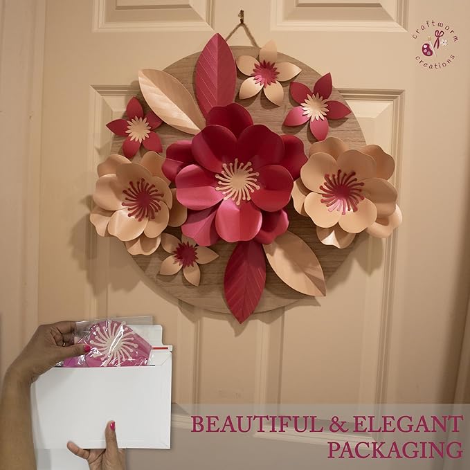 Giant Paper Flowers Kit - DIY Flower Craft Set for Backdrop, Party & Nursery Decor - Ready-to-Assemble Precut Flowers with Leaves & Instructions - Reusable Large Flower for Decoration & More