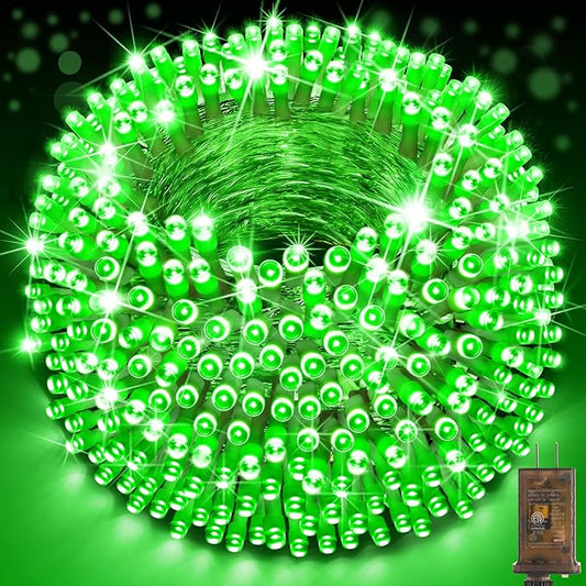 SAUIRS 197FT 500 LED Christmas Lights Outdoor String Lights with 8 Modes Timer Waterproof Fairy Light Plug in for Outside Indoor Party Xmas Palm Tree Yard Wedding Decorations(Green)