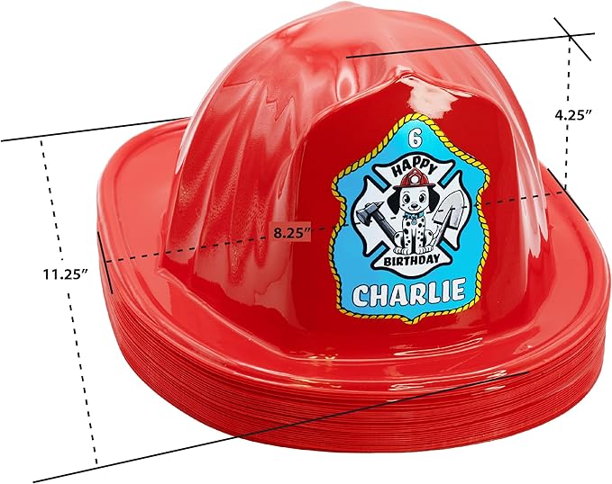 Kenco Kids Customizable Plastic Firefighter Hats -Choose your style, add your name or department