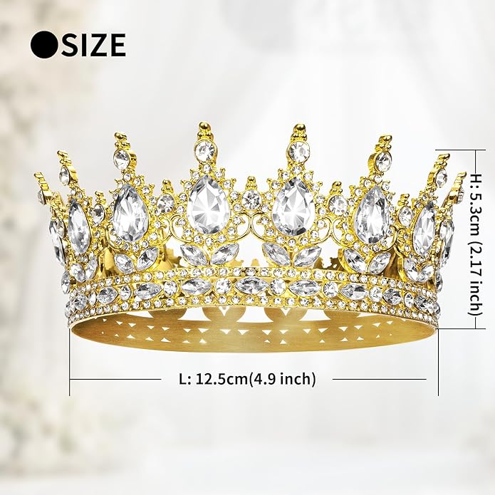 Crown for Women Crystal Rhinestone Wedding Tiara Queen Hair Accessories for Birthday Prom Pageant Princess Headband