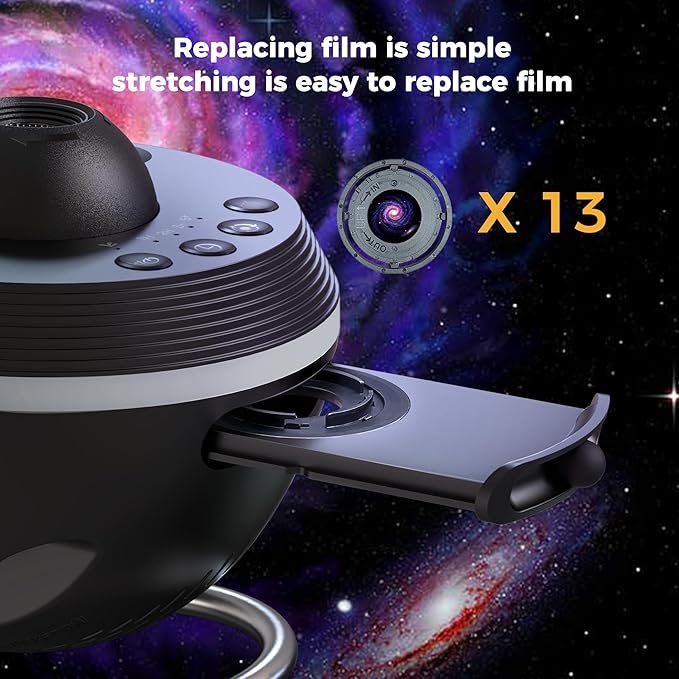 DORESshop Galaxy Projector, 13 in 1 HD Planetarium Galaxy Star Projector Night Light, 360 Rotating Star Projector Light with Adjustable Knob and Timer for Kids, Ceiling, Gifts, Room Decoration