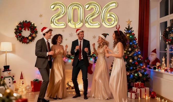 2026 number balloon Light Gold