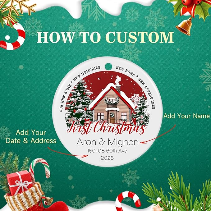 Personalized First Christmas Married Ornament 2025, Custom Engaged Christmas Ornaments with Names, Customized Wedding Engagement Gifts for Newlywed Couples Him Her