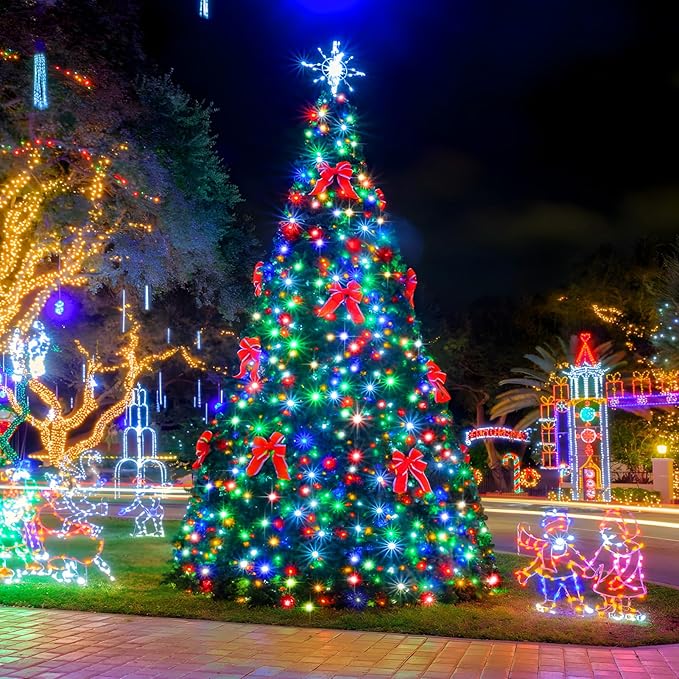 SAUIRS 403FT 1000 LED Christmas Lights Outdoor String Lights with 8 Modes Timer Waterproof Fairy Light Plug in for Outside Indoor Party Xmas Palm Tree Yard Wedding Decorations(Multicolor)