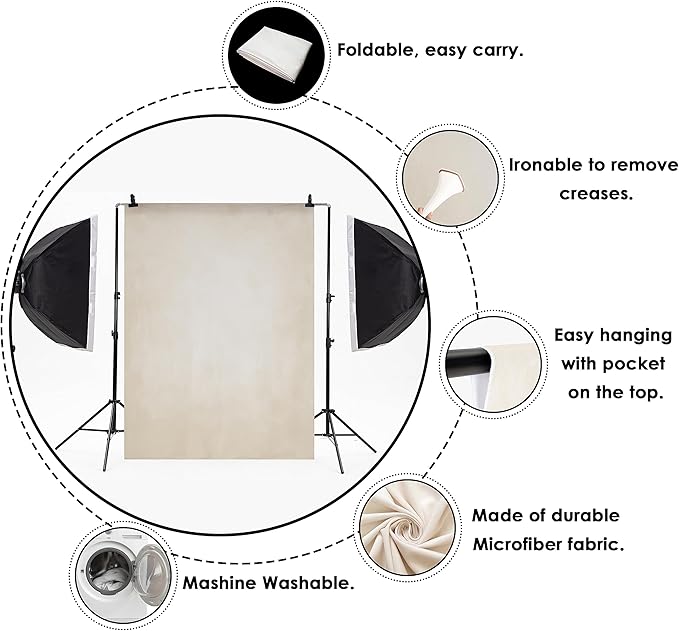 Kate 6.5ft(W) x10ft(H) Abstract Photography Backdrops Microfiber Brown/Green Portrait Photography Studio Background(A Little Green)