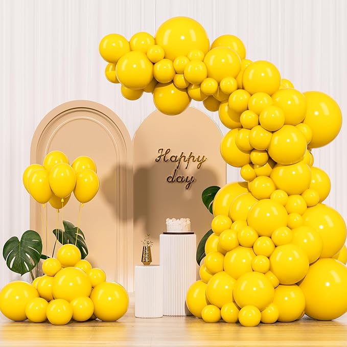 Yellow Balloons 145pcs Different Sizes 18 12 10 5 Inch Latex Helium Yellow Balloon Arch Kit Garland for Baby Shower Birthday Party Decorations
