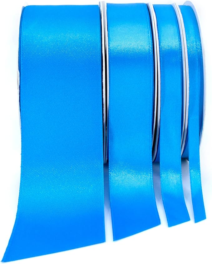 Blue Satin Ribbon, 2" x 50 Yards, Double Face Solid Color, Thick and Durable Ribbon Roll, 100% Polyester for Gift Wrapping, Crafts, Hair and Decorations