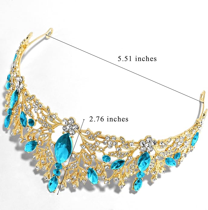 TAROSE Crowns for Women and Girls, Queen Crystal Gold Silver Tiaras with White Rhinestone and Combs, Goddess Crown for Wedding Bride Birthday Princess Bridal Shower Hair Accessories for Women