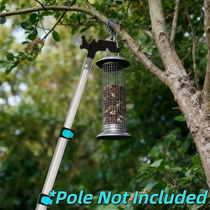 Christmas Light Hanger Hook for Extension Poles – Lightweight ABS Utility Hook Attachment for Hanging Outdoor String Lights, Bird Feeders & Holiday Décor – Fits 3/4” Acme Thread (Hook Only)