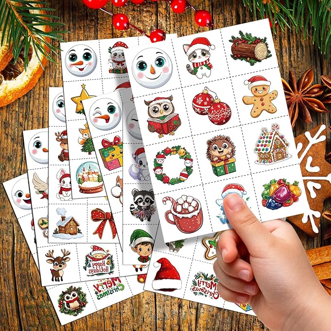 JCFIRE Christmas Temporary Tattoos for Kids Stocking Stuffers, 96pcs Waterproof Tattoo Stickers Christmas Party Favors, Stocking Stuffers for Kids Toddlers Teens Boys Girls, Goodie Bag Stuffers