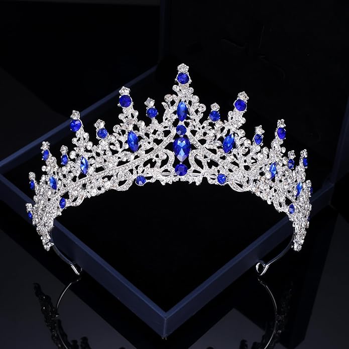 Kamirola Tiaras and Crowns for Women,Tiaras Earrings Necklace, Crystal Bridal Jewelry Set（TR83