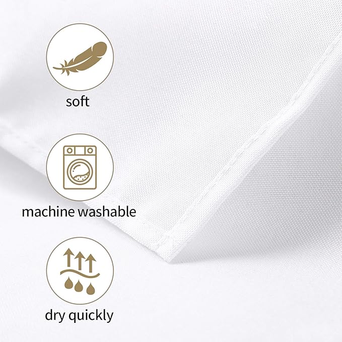 50pcs Polyester Cloth Napkins - 17 x 17 inch White Dinner Washable Napkins with Hemmed Edges for Restaurant/Wedding/Hotel(50,White)