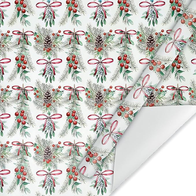 Current Under The Mistletoe Christmas Rolled Wrapping Paper - Premium Jumbo 23-Inch x 32-Foot Gift Wrap Roll, 61 Square Feet Total