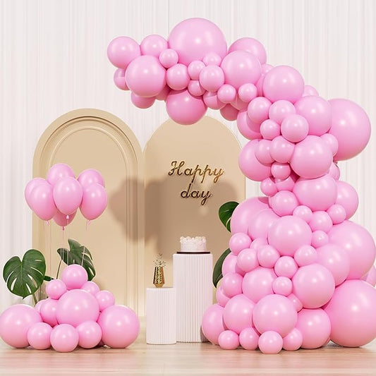 Pink Balloons 145pcs Different Sizes 5in 10in 12in 18in Pink Round Latex Balloon Helium Arch Kit Garland for Wedding Valentines Day Baby Shower Birthday Party Decoration