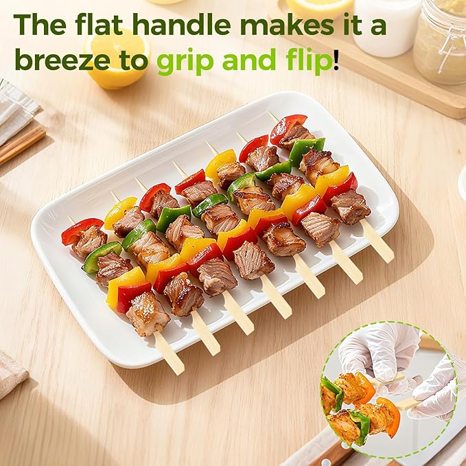 Bamboo Appetizer Skewers 4.7 Inch – 300 Pack Cocktail Picks for Appetizers, Charcuterie Toothpicks, Decorative Party Picks, Bamboo Cocktail Sticks for Drinks and Food