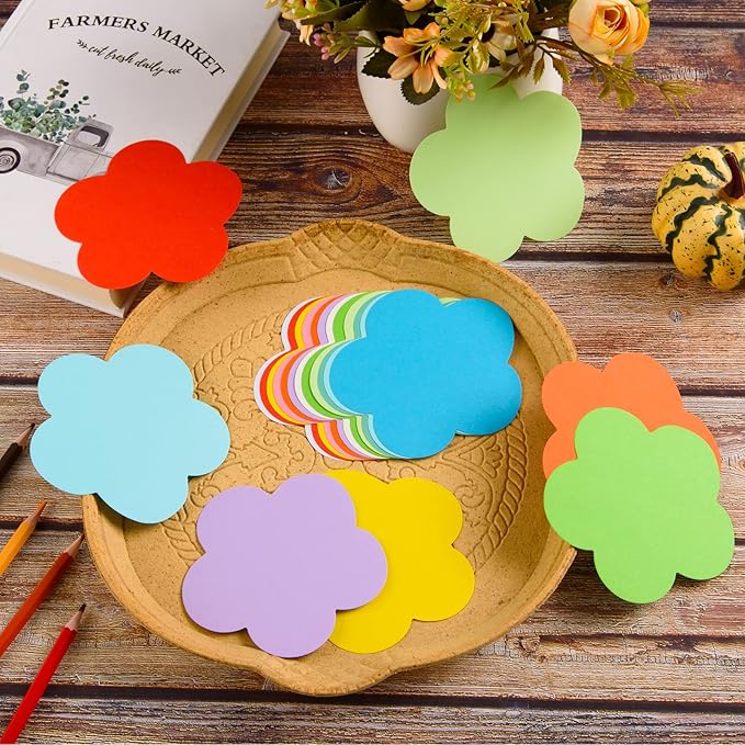 360 Pcs Spring Flowers Cutouts - Assorted Color Paper Flowers Shaped Die-Cuts for Classroom Decor, Teachers, Kids DIY Craft Projects, Back to School Bulletin Board Decorations