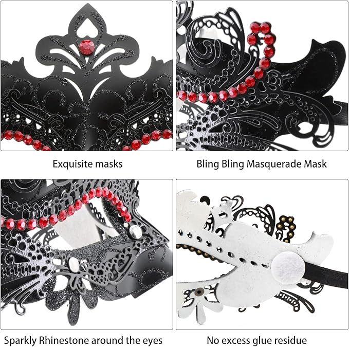 Coddsmz Couple Masquerade Mask Set - Venetian & Mardi Gras Mask for Women & Men