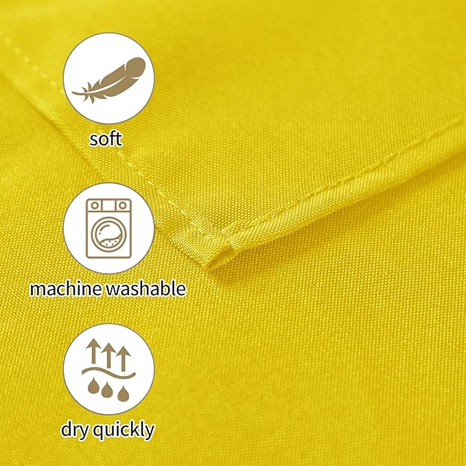 50pcs Polyester Cloth Napkins - 20 x 20 inch Yellow Dinner Washable Napkins with Hemmed Edges for Restaurant/Wedding/Hotel(50,Yellow)