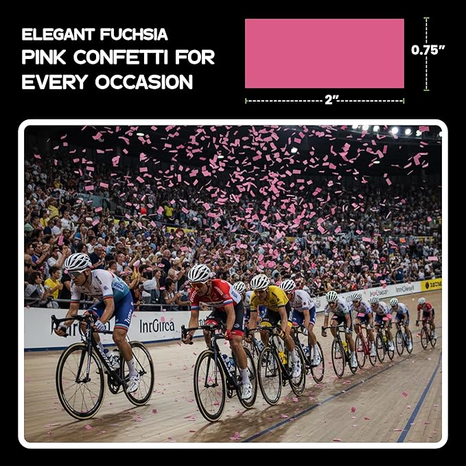 Ultimate Confetti, Fuchsia Pink Tissue Paper Confetti - Rectangular Flame-Resistant and Slow-Falling Biodegradable Confetti for Cannon and Launcher use, Best for Celebrations - 1 lb, 16 oz