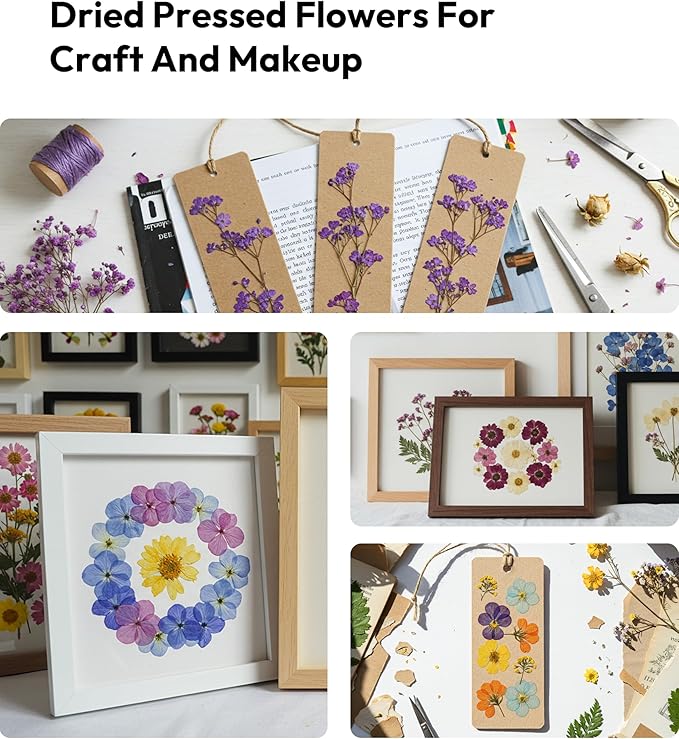 Dried Flowers, Resiners Pressed Flowers for Craft Real Natural Dried Flowers Kit for Scrapbook Supplies DIY Making Crafts Jewelry Resin Soap Candle Card Making (Violet 100pcs)