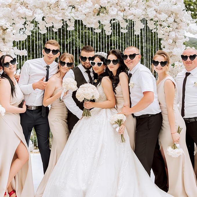 4/6/8/10/12 Pack Bachelorette Sunglasses Heart Sunglasses Vintage Heart Shaped Glasses for Women Bridal Party Wedding