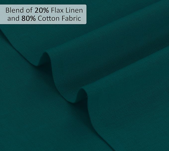 Ruvanti Linen Napkins Set of 12, 18x18 Cloth Napkins, Cotton Linen Blend Napkins Cloth Washable, Soft, Reusable Dinner Napkins for Wedding, Parties, Christmas, Thanksgiving, Everyday Use - Teal