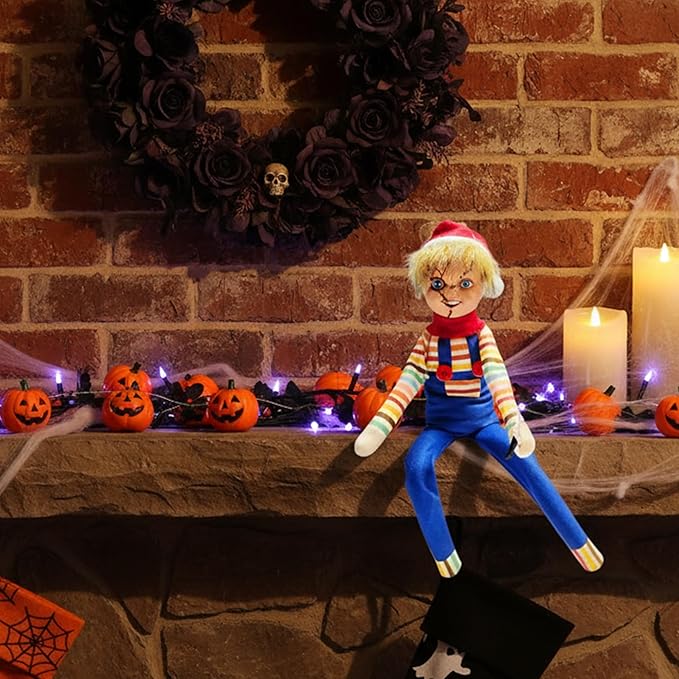 Creepy Killer Christmas Elf – 35cm Handmade Horror-Inspired Elf Decoration for Tree, Mantel & Holiday Party Décor – Spooky Ornament for Unique Holiday Fun