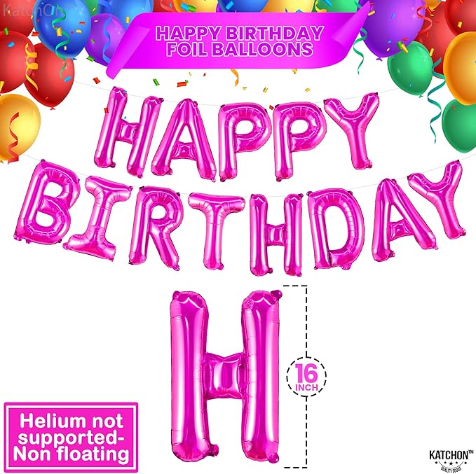 KatchOn, Hot Pink Huge 16" Birthday Balloon, Self Sealing, Reusable, for Girls Party Decorations