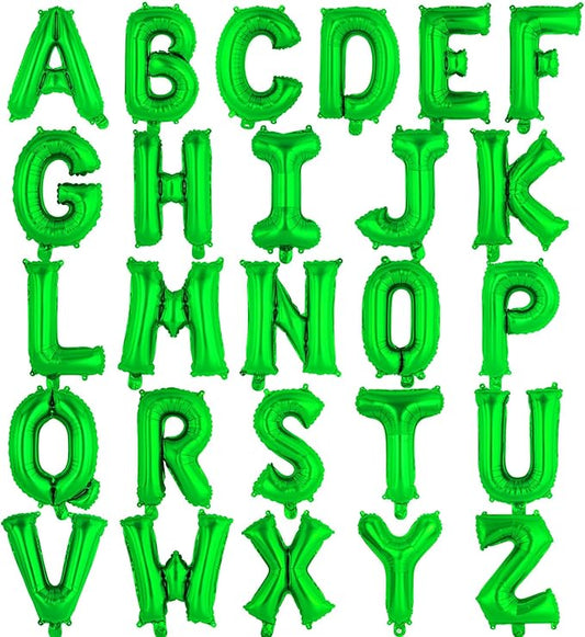 26 Pcs Green Letter Balloons,16 Inch Foil Alphabet Letter Balloons,Letter A-Z Balloon Banner Custom Phrase Balloon for Birthday Party Wedding Anniversary Decoration (Green 26pcs)