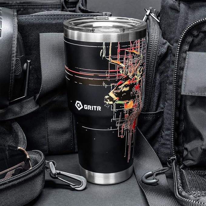 GRITR Stainless Steel Tumbler – 20oz/30oz, Insulated & Leakproof, Hot or Cold Drinks Anywhere, Travel Tumbler with Straw and Lids for Coffee, Water & Smoothies