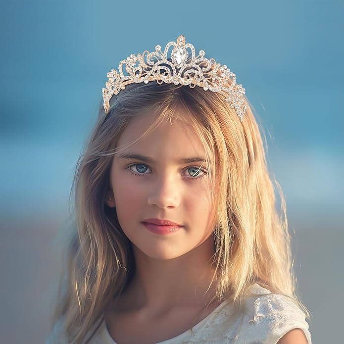 TAROSE Crowns for Women and Girls, Queen Crystal Gold Silver Tiaras with White Rhinestone and Combs, Goddess Crown for Wedding Bride Birthday Princess Bridal Shower Hair Accessories for Women