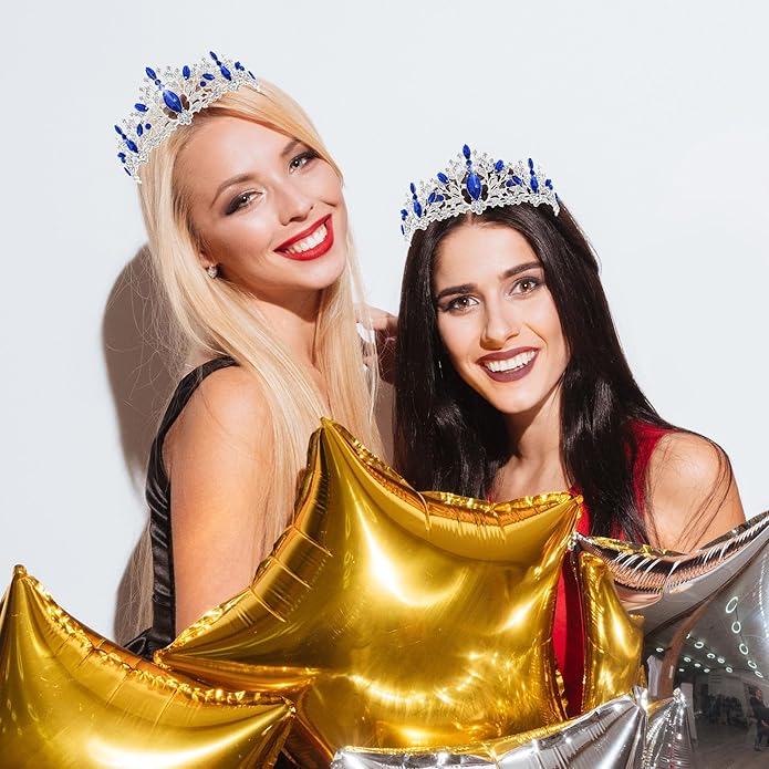 TAROSE Crowns for Women and Girls, Queen Crystal Gold Silver Tiaras with White Rhinestone and Combs, Goddess Crown for Wedding Bride Birthday Princess Bridal Shower Hair Accessories for Women