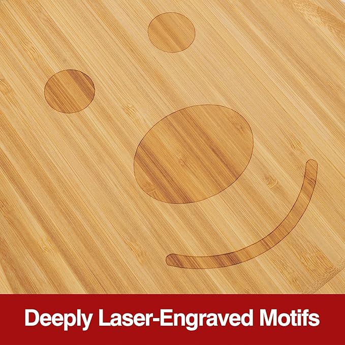 Christmas Serving Tray, Reindeer Shape Charcuterie Board, Bamboo Serving Platter Dish for Holiday Party Food Tray for Cheese Snack Fruit 10 x 8.7 x 0.6 Inches