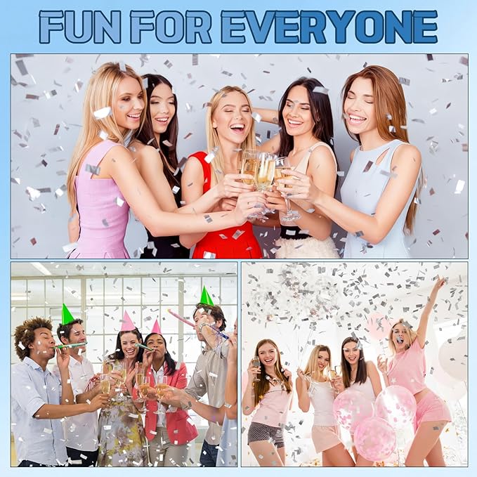 Sumind 1000 Grams Gold Silver Large Metallic Confetti Rose Glitter Throwable Table Scatter Foil Confetti for Wedding Birthday Party Baby Shower Graduation Christmas Celebrations