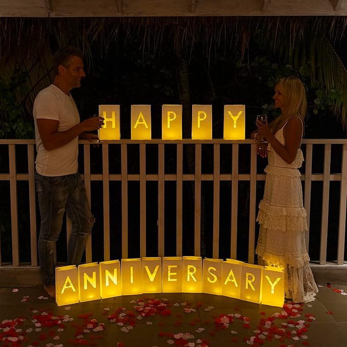 Light Up Letter T Sign - Luminary Bags Perfect for Personalized Happy Birthday Banner, Proposal Decorations, Engagement Party Decorations and Congratulations Banner for Your Loved One