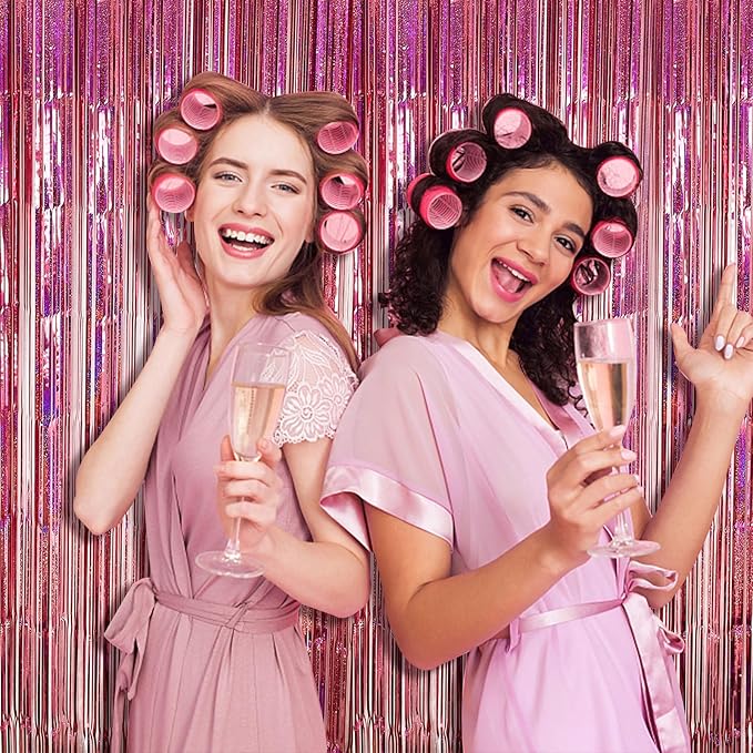 Party Backdrop Curtains Metallic Tinsel Foil Fringe Curtains Party Photo Backdrop Party Streamers for Party Birthday Graduation New Year Eve Bachelorette Decorations Wedding Decor
