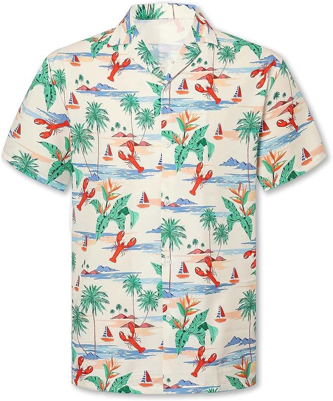 Cromoncent Matching Hawaiian Outfits for Family, Dad and Son Matching Luau Beach Tropical Shirts Mommy Daughter Tropical Sets