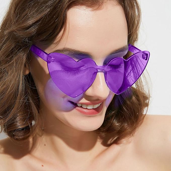 8/16/24 Mixed Style Rimless Sunglasses Colored Party Glasses Rimless Bachelor Photoshoot Costume Accessories