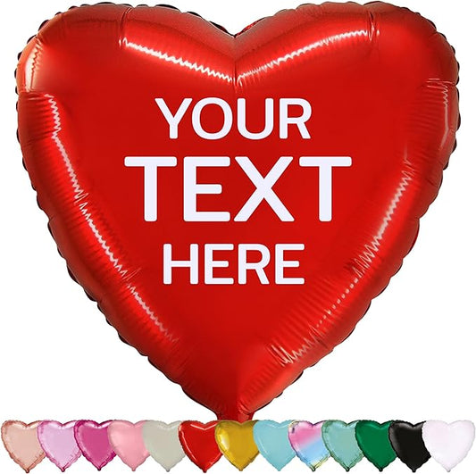 Сustom Balloons Name Personalized foil Balloon Heart 19 inch Satin and Glossy Colors Any Text Gift Idea Surprise Customizable Birthday Wedding Anniversary Party Decoration Gifts Surprise