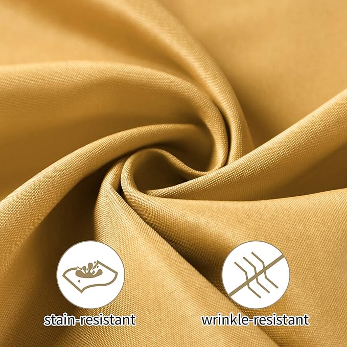 25pcs Polyester Cloth Napkins - 17 x 17 inch Gold Washable Dinner Napkins with Hemmed Edges for Restaurant/Wedding/Hotel(25,Gold)