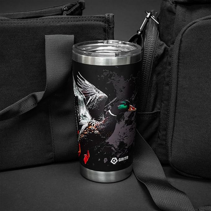 GRITR Stainless Steel Tumbler – 20oz/30oz, Insulated & Leakproof, Hot or Cold Drinks Anywhere, Travel Tumbler with Straw and Lids for Coffee, Water & Smoothies