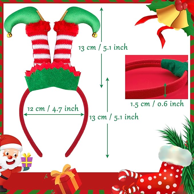 BQTQ 15 Pieces Christmas Headbands Party Hats Headbands for Christmas Holiday Favour
