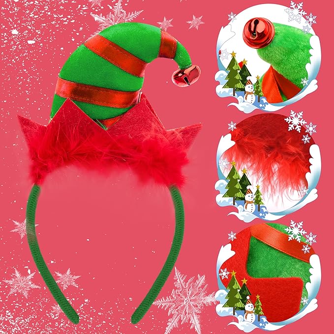 BQTQ 15 Pieces Christmas Headbands Party Hats Headbands for Christmas Holiday Favour