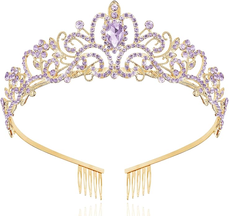 TAROSE Crowns for Women and Girls, Queen Crystal Gold Silver Tiaras with White Rhinestone and Combs, Goddess Crown for Wedding Bride Birthday Princess Bridal Shower Hair Accessories for Women