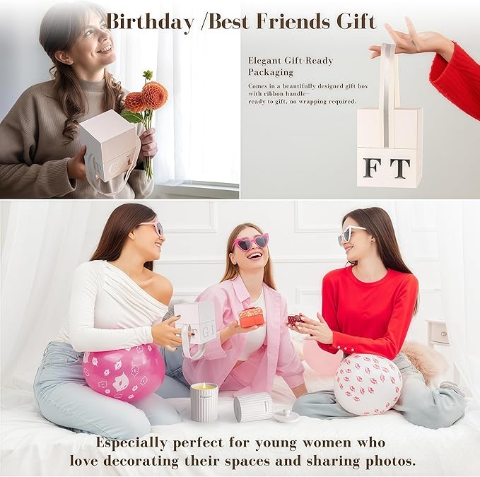 Viyffo Fall Candle Gift – Sandalwood & Rose Scented Candle, 6.35oz Natural Soy Wax in White Ceramic Jar with Gift Box, Perfect Aromatherapy Candle for Wife or Girlfriend on Thanksgiving & Christmas